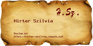 Hirter Szilvia névjegykártya